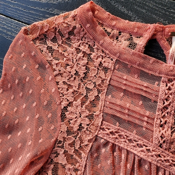 🥂🍾Host Pick🍾🥂 Free People Papaya Sheer Blouse - Picture 6 of 9